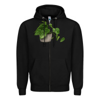 Black Philodendron Zipper Hoodie - LillyAllenDesigns
