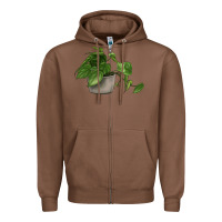 Chestnut Philodendron Zipper Hoodie - LillyAllenDesigns