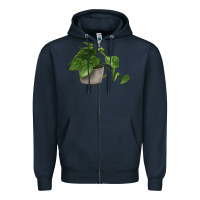 Navy Philodendron Zipper Hoodie - LillyAllenDesigns
