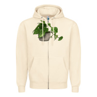 Sandshell Philodendron Zipper Hoodie - LillyAllenDesigns