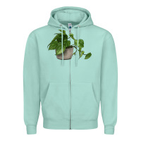 Seafoam Philodendron Zipper Hoodie - LillyAllenDesigns