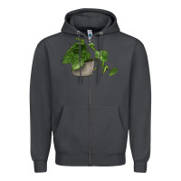 Smoke Philodendron Zipper Hoodie - LillyAllenDesigns