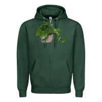 Sports Green Philodendron Zipper Hoodie - LillyAllenDesigns