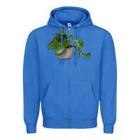 True Royal Philodendron Zipper Hoodie - LillyAllenDesigns