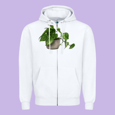 Philodendron Zipper Hoodie Designed By Lillyallendesigns