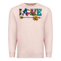 Pale Pink love texas serape cowhide cactus and sunflowers Premium Sweatshirt - Artiststas