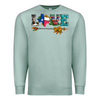Seafoam love texas serape cowhide cactus and sunflowers Premium Sweatshirt - Artiststas