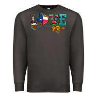 Smoke love texas serape cowhide cactus and sunflowers Premium Sweatshirt - Artiststas