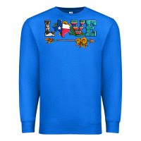 True Royal love texas serape cowhide cactus and sunflowers Premium Sweatshirt - Artiststas