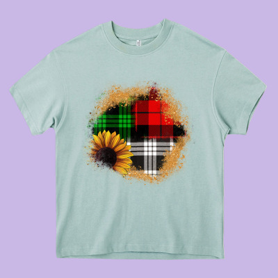 Sunflower Christmas Patch3 Heavy Core Tee Designed By Jahusdesignshop