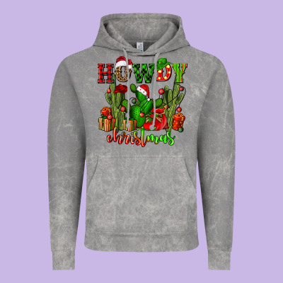 Howdy Christmas With Cactusses Vintage Hoodie Designed By Cowgirlartshop