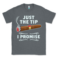 Charcoal Heather Just The Tip Cigar Smoker Gift Funny Cigar Smoking Classic Tee - trangStudio
