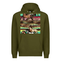 Army Green horses seamless pattern Premium Hoodie - BundleAndBundleShop