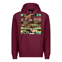 Burgundy horses seamless pattern Premium Hoodie - BundleAndBundleShop