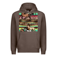 Coffee horses seamless pattern Premium Hoodie - BundleAndBundleShop