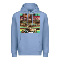 Colony Blue horses seamless pattern Premium Hoodie - BundleAndBundleShop
