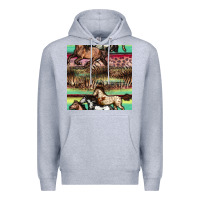 Heather Grey horses seamless pattern Premium Hoodie - BundleAndBundleShop