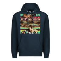 Navy horses seamless pattern Premium Hoodie - BundleAndBundleShop