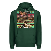 Sports Green horses seamless pattern Premium Hoodie - BundleAndBundleShop