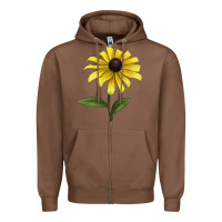 Chestnut Black Eyed Susan Flower Illustrations Zipper Hoodie - LillyAllenDesigns