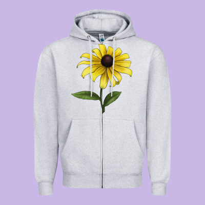 Black Eyed Susan Flower Illustrations Zipper Hoodie Designed By Lillyallendesigns