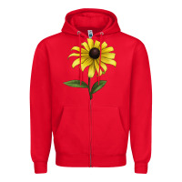 Red Black Eyed Susan Flower Illustrations Zipper Hoodie - LillyAllenDesigns
