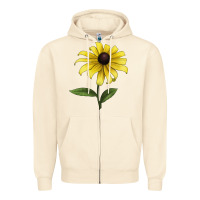 Sandshell Black Eyed Susan Flower Illustrations Zipper Hoodie - LillyAllenDesigns