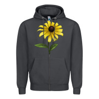 Smoke Black Eyed Susan Flower Illustrations Zipper Hoodie - LillyAllenDesigns