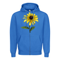 True Royal Black Eyed Susan Flower Illustrations Zipper Hoodie - LillyAllenDesigns