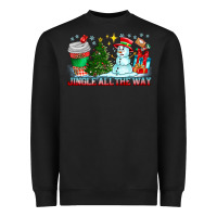 Black Jingle All The Way Heavyweight Sweatshirt - CowhideDigitalArt