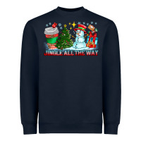Navy Jingle All The Way Heavyweight Sweatshirt - CowhideDigitalArt