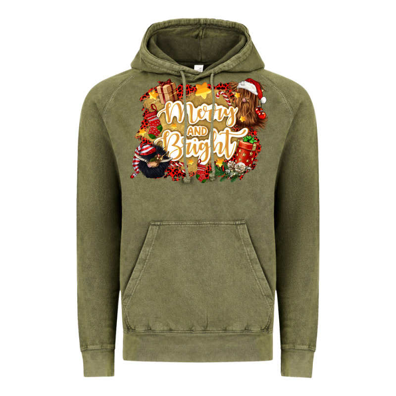 Merry And Bright Vintage Hoodie by CowGirlArtShop | Teevron