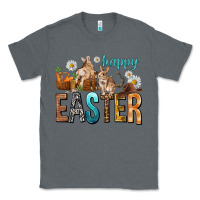 Charcoal Heather Happy Easter with Cowboy Classic Tee - NancyCooperArtShop