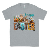 Heather Grey Happy Easter with Cowboy Classic Tee - NancyCooperArtShop