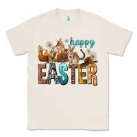 Natural Happy Easter with Cowboy Classic Tee - NancyCooperArtShop