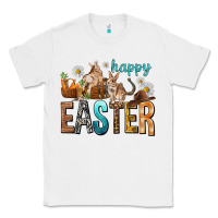 White Happy Easter with Cowboy Classic Tee - NancyCooperArtShop