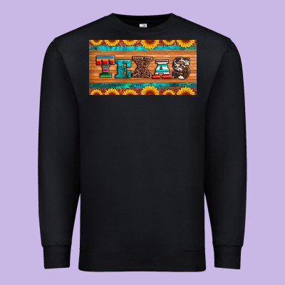 Texas Sunflowers License Plate Premium Sweatshirt Designed By Artiststas