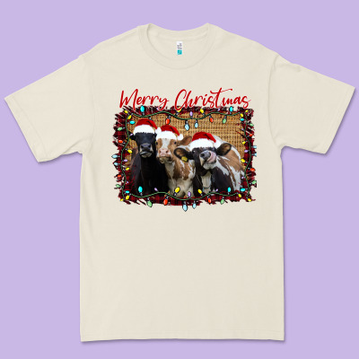 Merry Christmas Cows Premium Tee Designed By Bettercallsaul