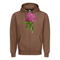 Chestnut Red Clover Illustrations Zipper Hoodie - LillyAllenDesigns