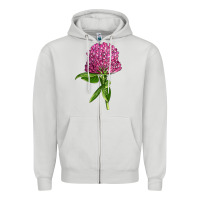 Dove Grey Red Clover Illustrations Zipper Hoodie - LillyAllenDesigns