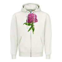 Oatmeal Heather Red Clover Illustrations Zipper Hoodie - LillyAllenDesigns