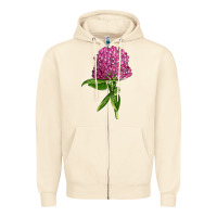 Sandshell Red Clover Illustrations Zipper Hoodie - LillyAllenDesigns