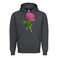 Red Clover Illustrations Zipper Hoodie | Teevron