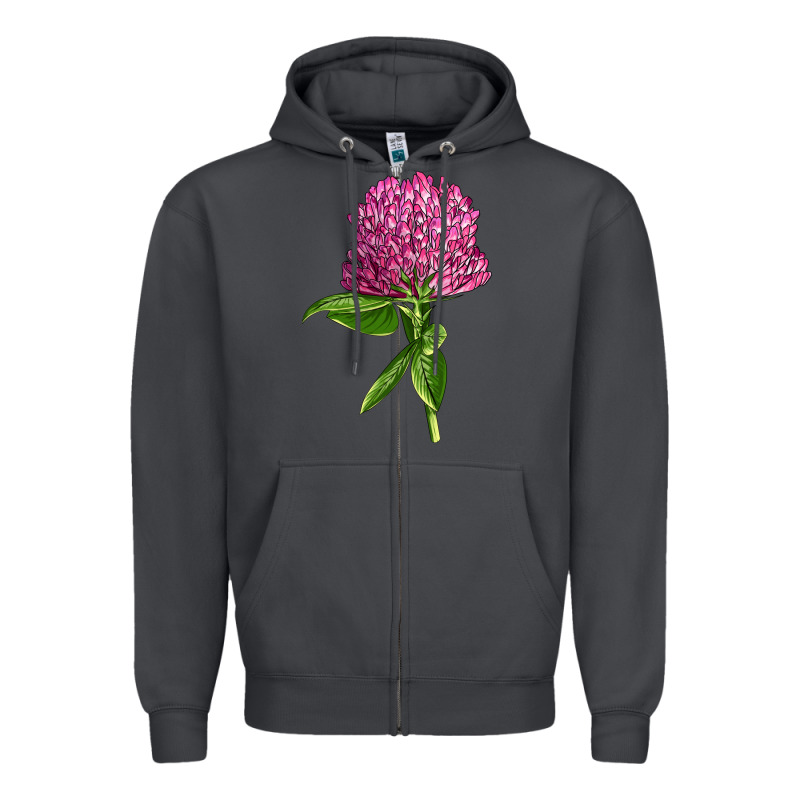 Red Clover Illustrations Zipper Hoodie by LillyAllenDesigns | Teevron