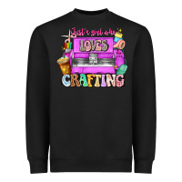 Black Just A Girl Who Loves Crafting Heavyweight Sweatshirt - CowhideDigitalArt