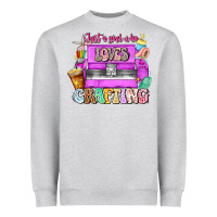 Heather Grey Just A Girl Who Loves Crafting Heavyweight Sweatshirt - CowhideDigitalArt
