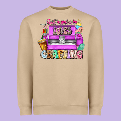 Just A Girl Who Loves Crafting Heavyweight Sweatshirt Designed By Cowhidedigitalart
