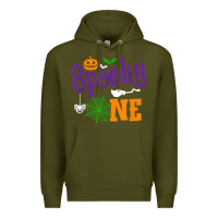 Army Green spooky one boy halloween 1st birthday matching family t shirt Premium Hoodie - trangStudio