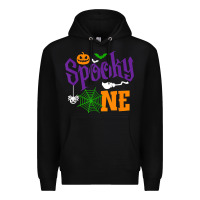 Black spooky one boy halloween 1st birthday matching family t shirt Premium Hoodie - trangStudio