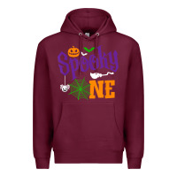 Burgundy spooky one boy halloween 1st birthday matching family t shirt Premium Hoodie - trangStudio